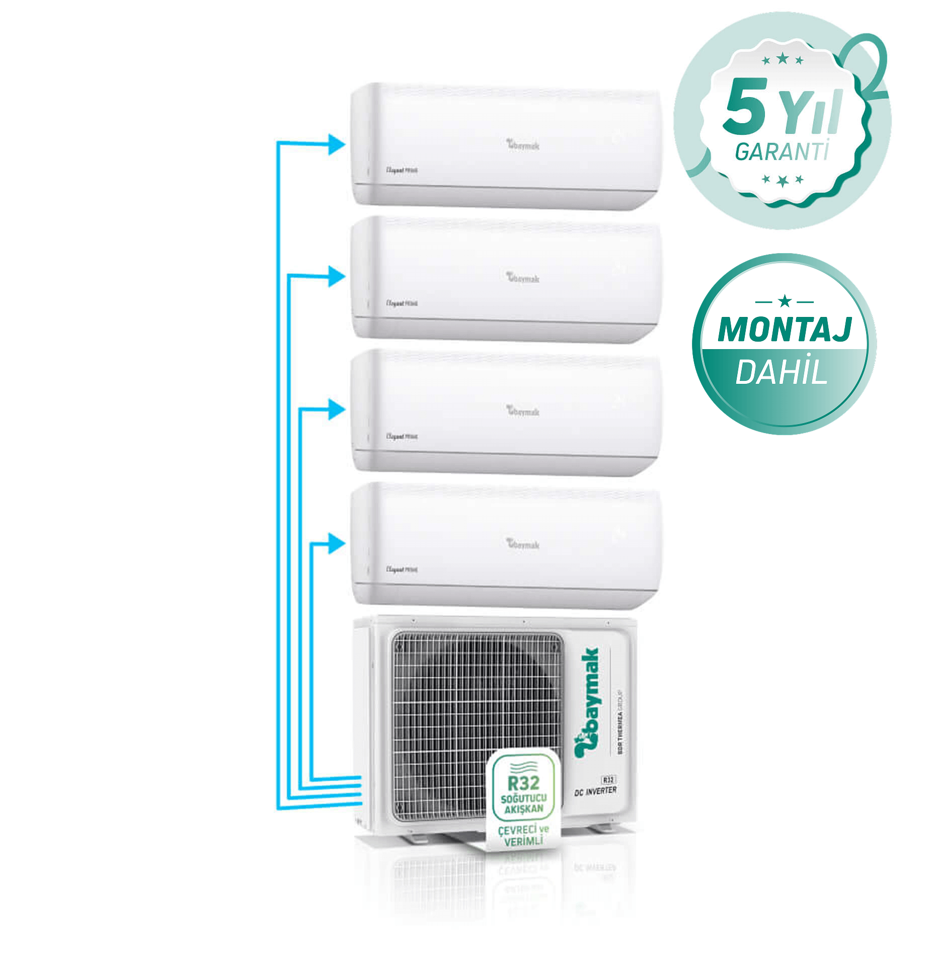 Baymak Elegant Prime Multi Duvar Tipi Split Klima 1x4